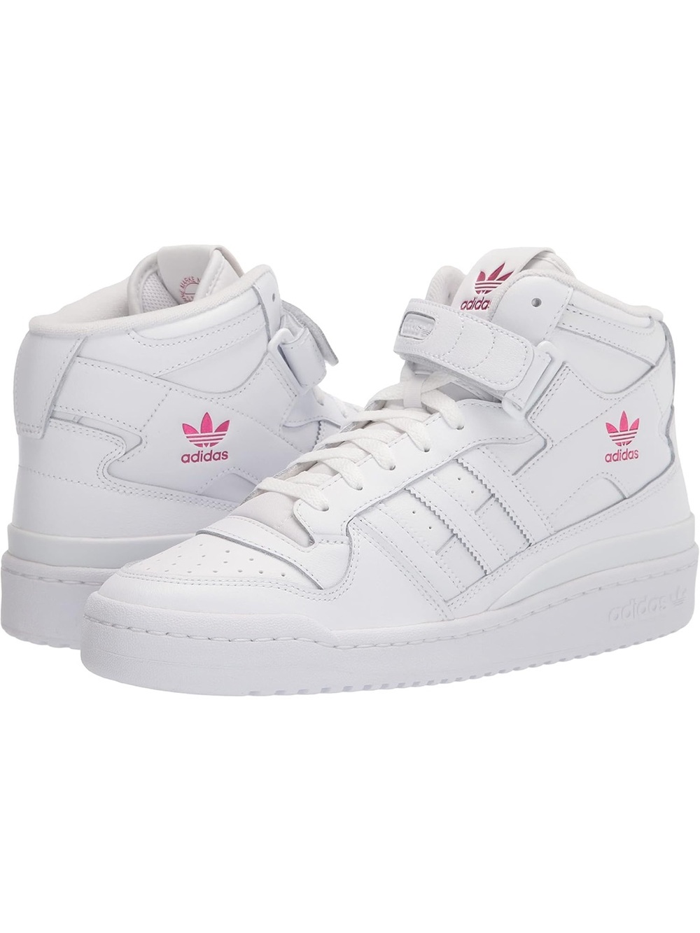 ADIDAS Forum Mid - G57984 White with Pink Trefoil Accents